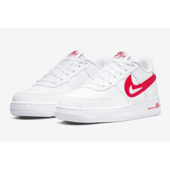 Nike Air Force 1 Low GS Cut Out White Red DR7970 100 - SIZE 5Y / 6.5 WOMENS main image 8
